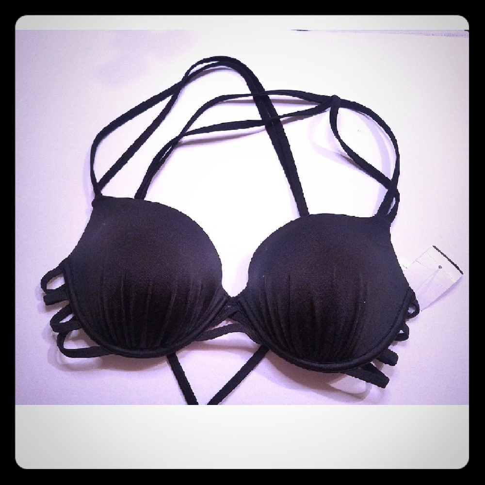 1 top  black bikini size 34D